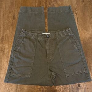 Everlane Women’s Wide Leg Pants Size 4 Green 100% Organic Cotton 28x26